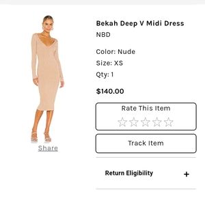 Bekah deep V midi dress